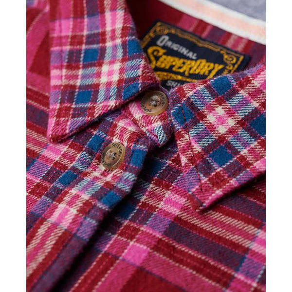 Superdry Lumberjack Check Flannel Overtrøje Rød 2XS Kvinde