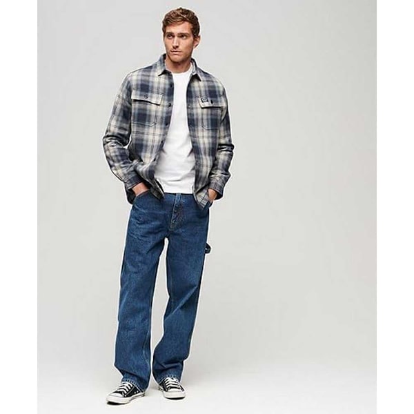 Superdry Överskjorta Wool Miller Blå M Man