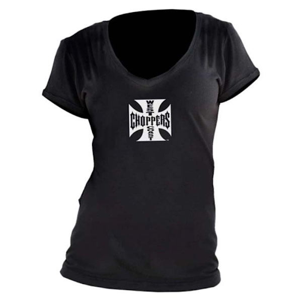 West Coast Choppers Kortærmet T-shirt Og Sort XL Kvinde