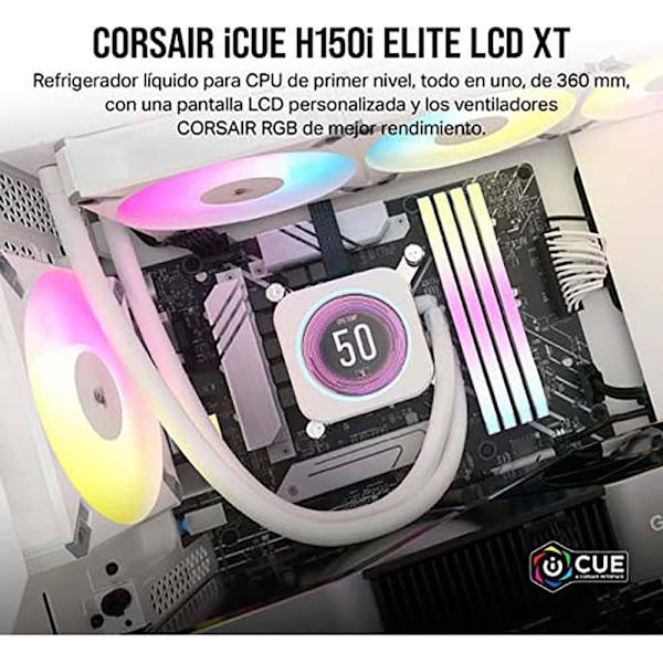 Corsair Komplett Vattenkylningssats Icue H150i Elite Lcd Xt Durchsichtig