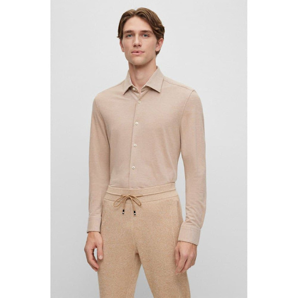 Boss Lang ærmet Skjorte Hal Kent C3 223 10230023 Beige 44 Mand
