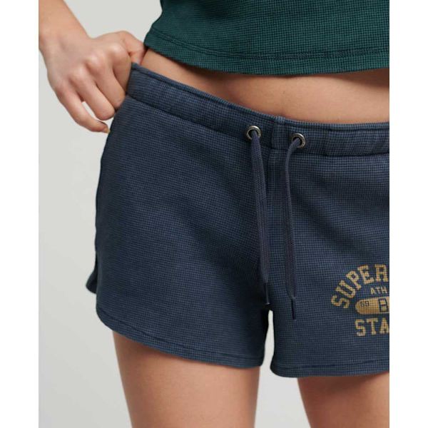 Superdry Hiki Shortsit Athletic Essential Waffle Sininen S Nainen