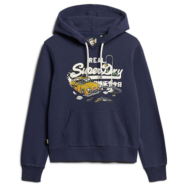 Superdry New York Vl Graphic Huvtröja Blå S Kvinna