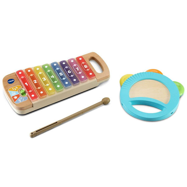 Vtech Ksylofoni Ja Tamburiini 2 1 1 Echo Puiset Instrumentit Kultainen
