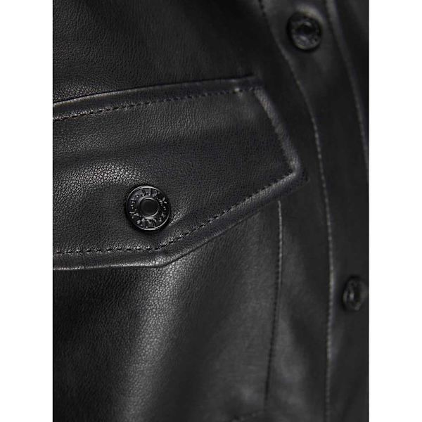 Jack & Jones Læderjakke Luna Faux Overshirt Sort XS Kvinde