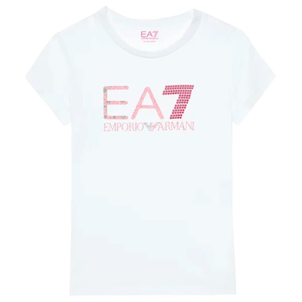 Ea7 Emporio Armani 6rft15 T-shirt Med Korte ærmer Hvid 8 Years Pige