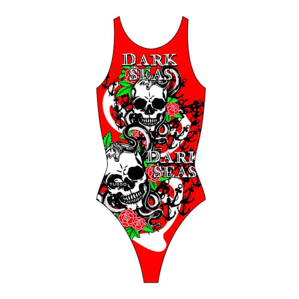 Turbo Badedragt Dark Seas Rød 7-8 Years Pige