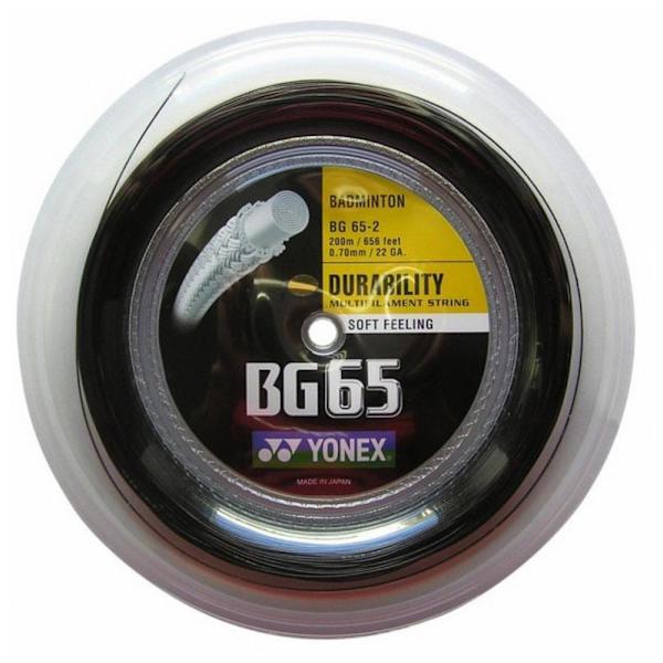 Yonex Badmintonhjulsstreng Bg 65 200 M Sort 0.70 mm