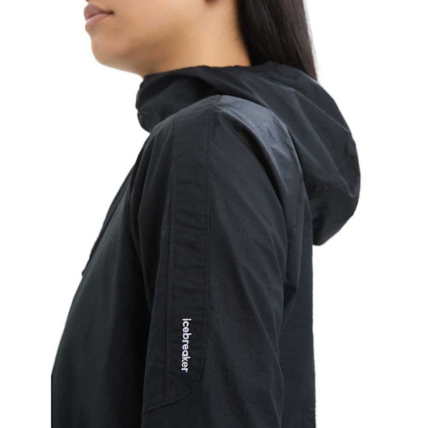 Icebreaker Jakke Shell+™ Cotton Windbreaker Sort M Kvinde