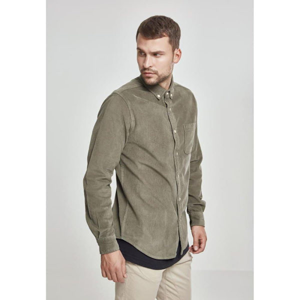 Urban Classics Corduroy Pitkähihainen Kauluspaita Vihreä 2XL Mies