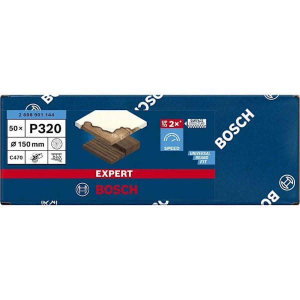 Bosch Professional Excentrisk Griptape Expert C470 150 Mm Multi G320 50 Enheder Gylden