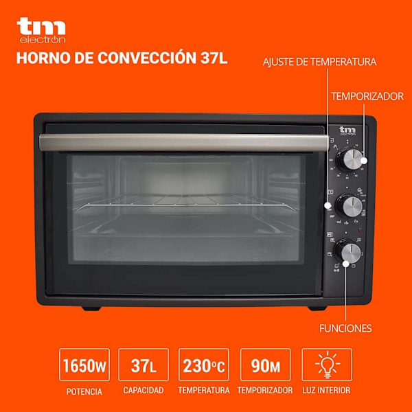 Tm Electron Kiertoilma-grilliuuni Tmpho037 37l 1650w Hopeinen