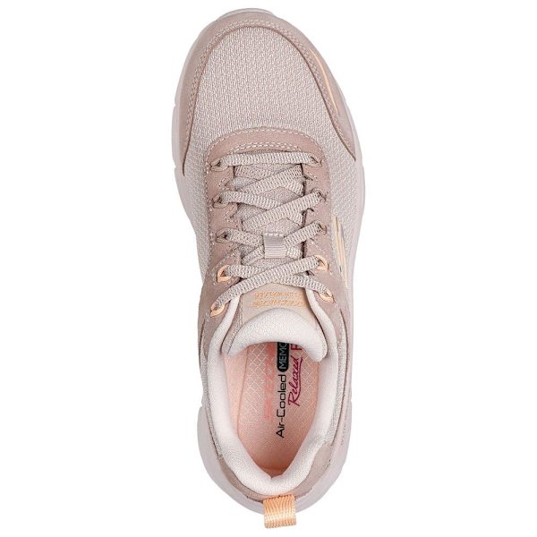 Skechers D´lux Walker 2.0 Sko Beige,Rosa EU 40 Kvinde