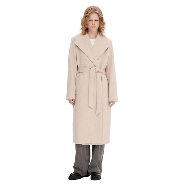 Selected Rosa Kappa Beige 36 Kvinna