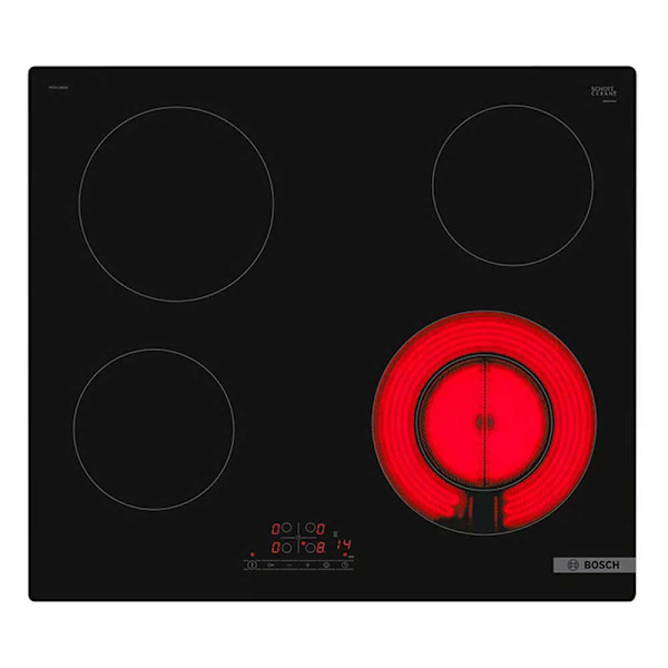 Bosch Keramisk Spis Pkf611bb8e 4 Brännare 60 Centimeter Röd Svart