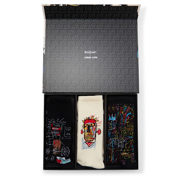 Jimmy Lion Athletic Basquiat Ii Crew-strumpor 3 Par Vit,Svart EU 41-46 Man