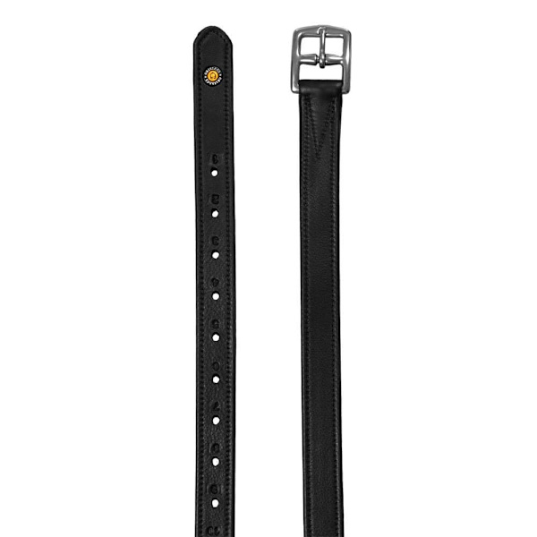 Equestro Double Curved Buckle Nahkaiset Jalustimet Musta 135 cm