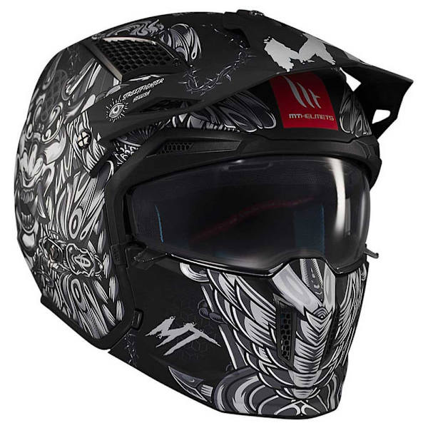 Mt Helmets Streetfighter Sv Hellish Modulaarinen Kypärä Musta L