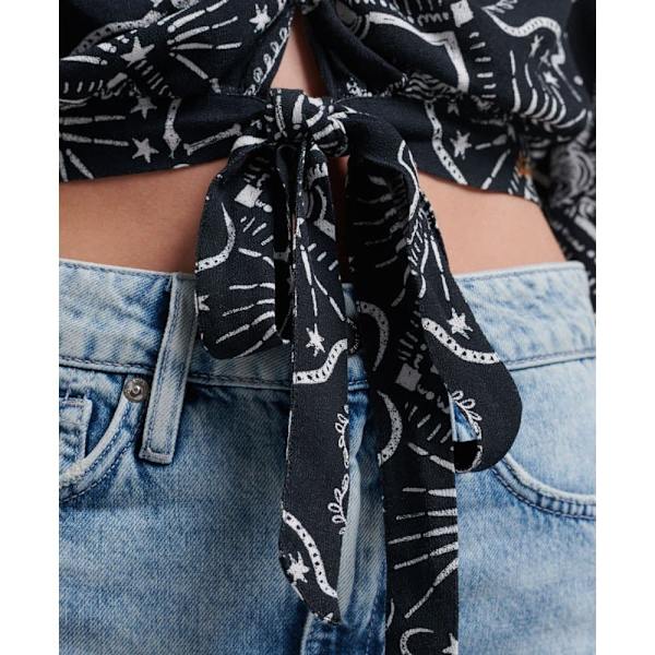 Superdry Topp Vintage Tie Front Svart M Kvinna