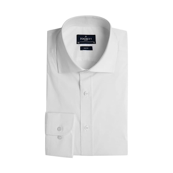 Hackett Stretch Pop Bc Pitkähihainen Paita Valkoinen L Mies