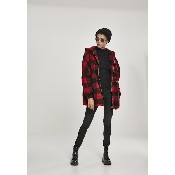 Urban Classics Rutig Parka Med Huva Röd XL Kvinna