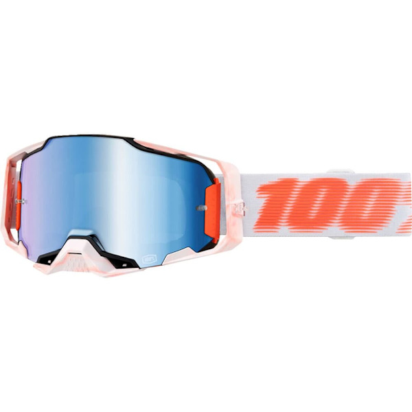 100percent Armega Offroad-glasögon Vit Blue Mirror
