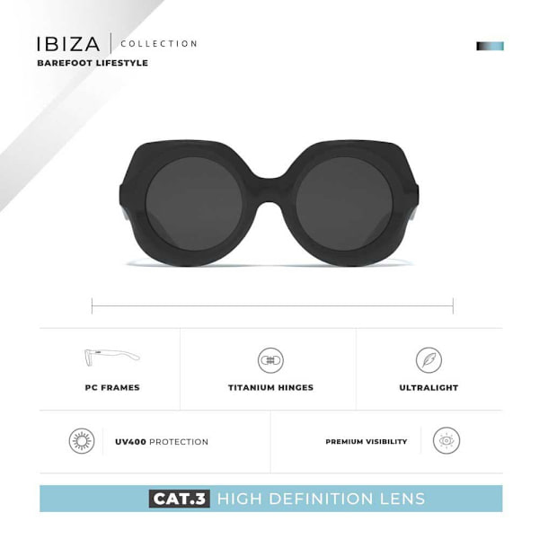 Hanukeii Aurinkolasit Ibiza Musta UV400 Protection/CAT3 Mies