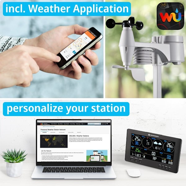 Bresser Vejrcenter Wifi Clearview 7-i-1 Sensor Sort
