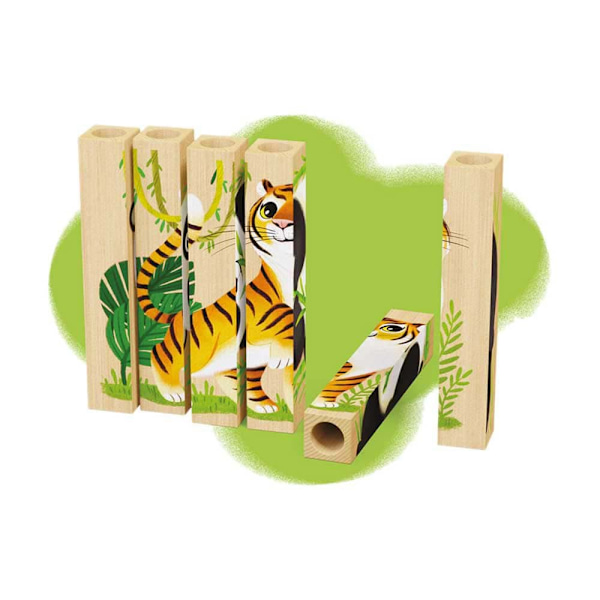 Quercetti Fyra Spela Bio Endangered Animals Puzzle Gul