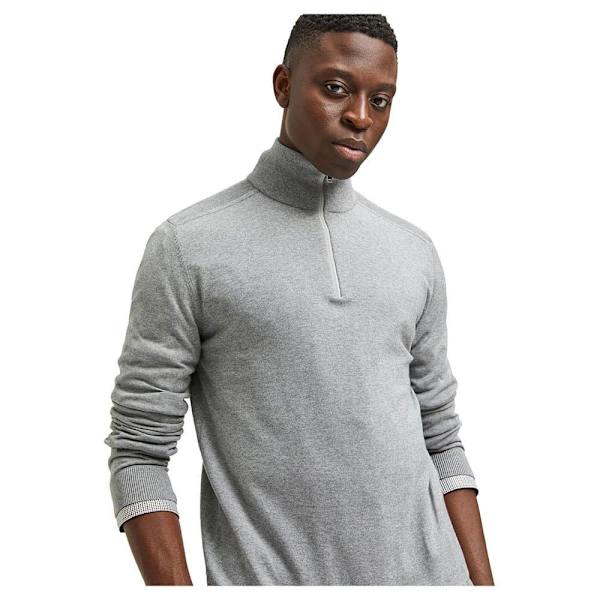 Selected Puoliksi Vetoketjullinen Villapaita Berg Harmaa XL Nainen
