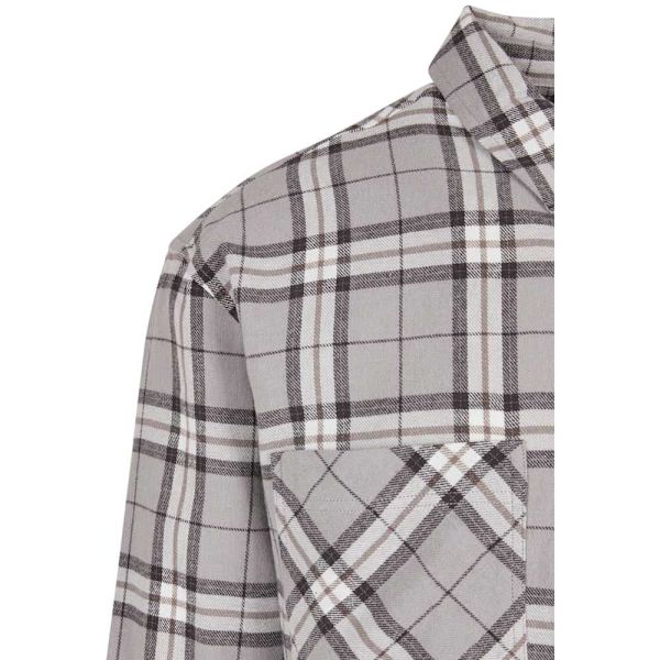 Urban Classics Lang ærmet Skjorte Oversized Check Grå L Mand