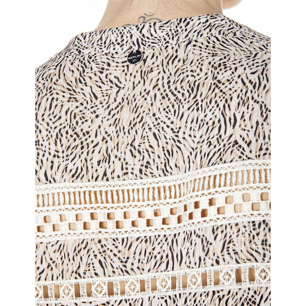 Replay Kjole W9709.000.73498 Beige XL Kvinde