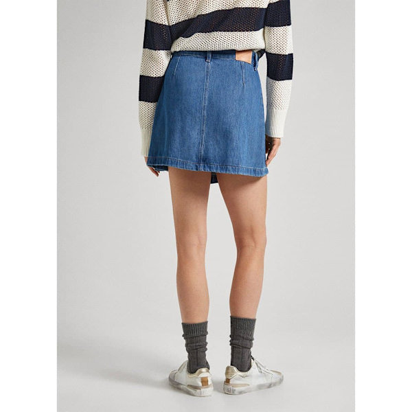 Pepe Jeans Mini Pleat Jeanskjol Blå S Kvinna