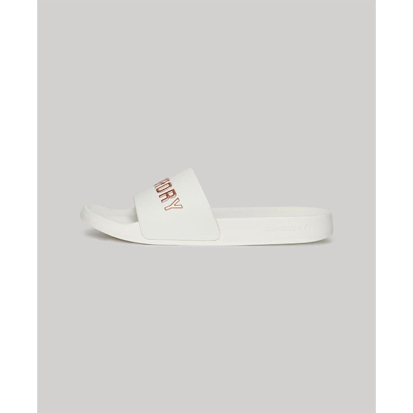 Superdry Logo Vegan Pool Tofflor Vit EU 40-41 Kvinna