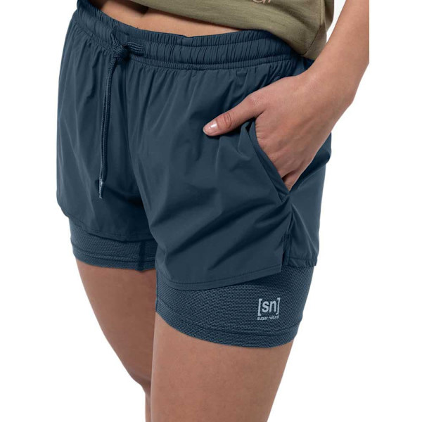 Super.natural Double Layer Shorts Blå XS Kvinde