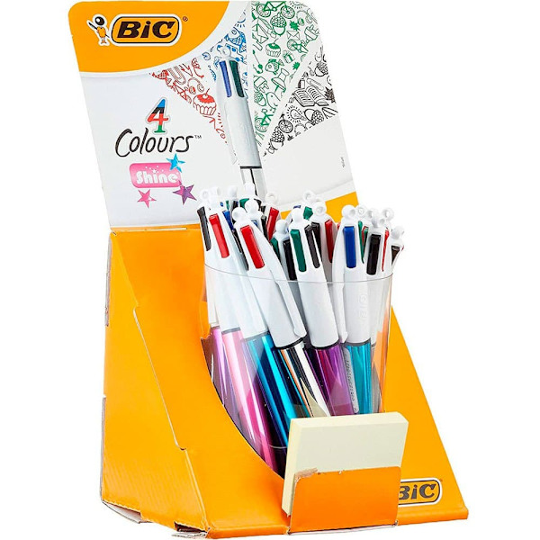 Bic Expositor 20 Bolígrafos 4 Colores Shine Flerfärgad