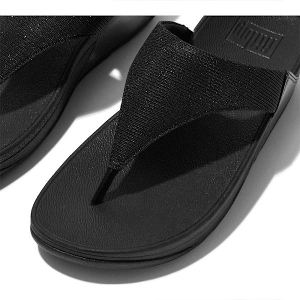 Fitflop Lulu Shimmerlux Toe-post Sandaler Sort EU 41 Kvinde