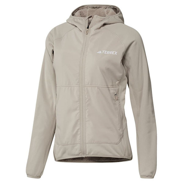 Adidas Full Dragkedja Fleece Organiser Techrock Reversible High-pile-fleece Beige S Kvinna