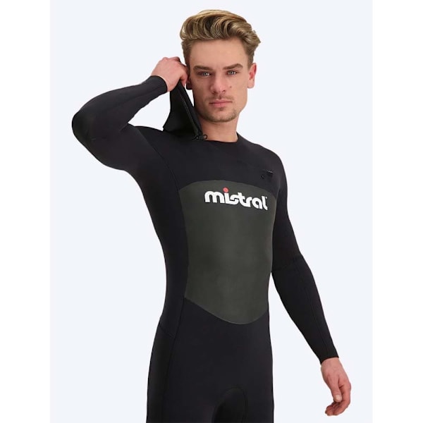Mistral Langærmet Neoprendragt Med Lynlås Bagpå Gale Force 3/2 Mm Sort S