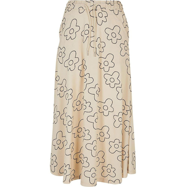 Urban Classics Midi Nederdel Viscose Beige S Kvinde