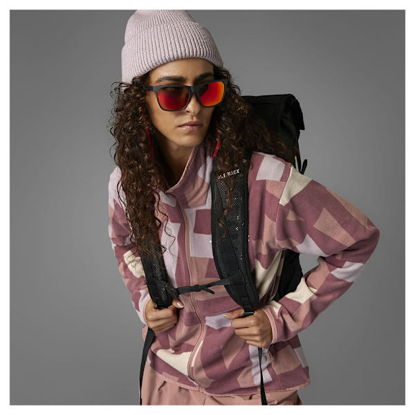 Adidas Terrex Multi Printed Fleecejacka Med Dragkedja Rosa S Kvinna