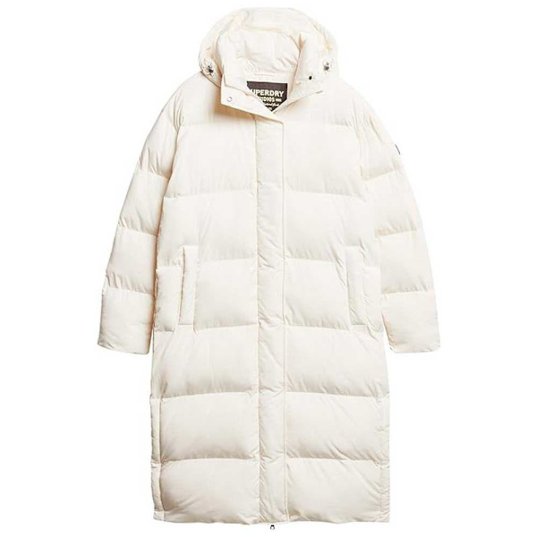 Superdry Pufferjacka Longline Vit M Kvinna
