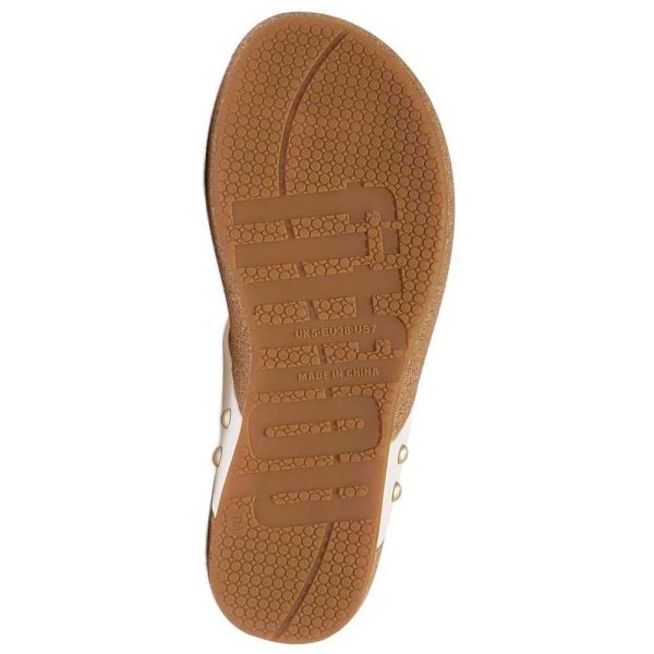 Fitflop Iqushion Leather Toe-post Tofflor Vit EU 39 Kvinna