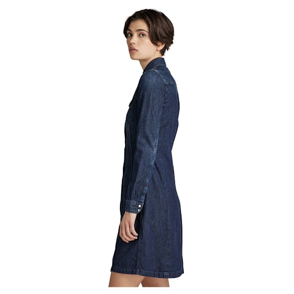 G-star Langærmet Kjole Tacoma Slim Flare Blå S Kvinde