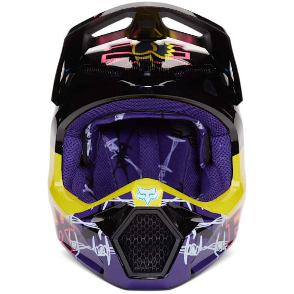 Fox Racing Mx V1 Barbed Wire Special Edition Offroadhjelm Lilla 2XL