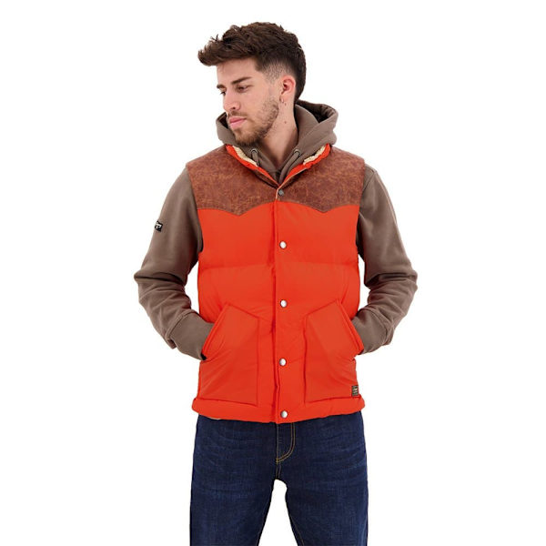 Superdry Læder Mix Vest Mountain Orange L Mand