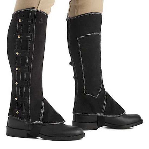 Hispano Hipica Portugisiska Split Läder Half Chaps Svart M