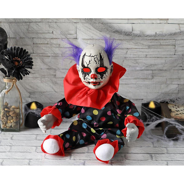 Atosa Clown Ljus/ljud Dekorativ Prydnad 55 Cm Flerfärgad