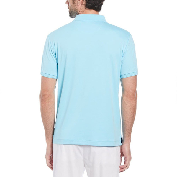 Original Penguin Daddy Organic Interlock Sticker Pete Kortärmad Polotröja Blå S Man
