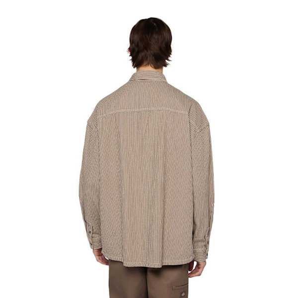 Dickies Hickory Skjorte Med Lange ærmer Beige S Mand